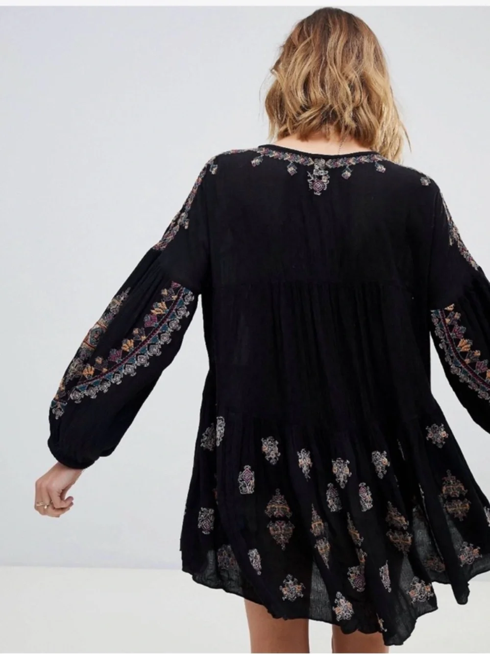 Free People Arianna Embroidered Blouson Tunic Multicolor Embroidery - Picture 2 of 11